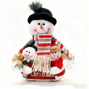 12 Inch Plush Christmas Stuffed Snow Man Ornaments Winter Decorations For Table